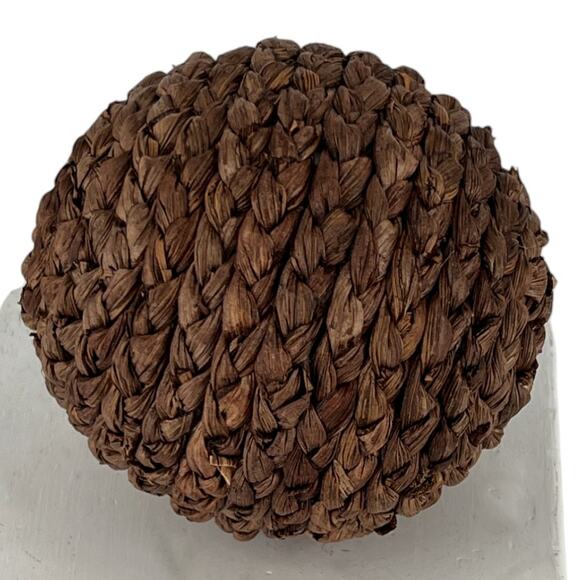Decorative Orb Ball Woven Natural Fibers Home Decor Accent Bowl Filler - Picture 1 of 5